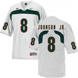 Duke Johnson Miami Hurricanes #8 Football Jersey - White